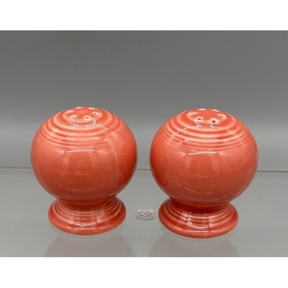 Homer Laughlin Other - Homer Laughlin Fiesta Persimmon Salt +‎ Pepper Shaker Set Retired Made in USA
